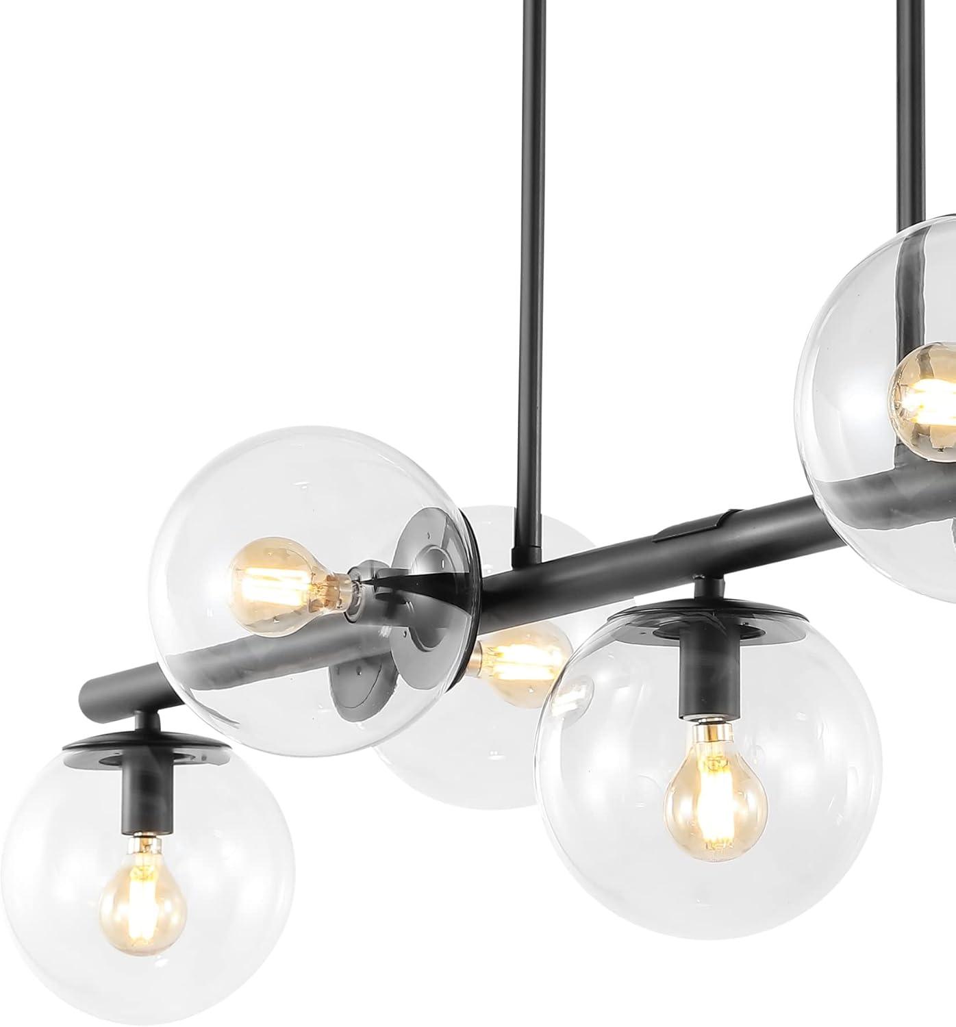 Luca Parisian Black Iron 7-Light Linear LED Pendant