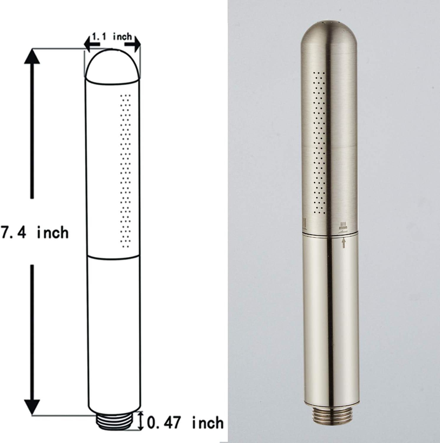 Shower Head Handheld Solid Copper Bathroom showerhead High pressure wand hand-held Sprayer (brush nickel)