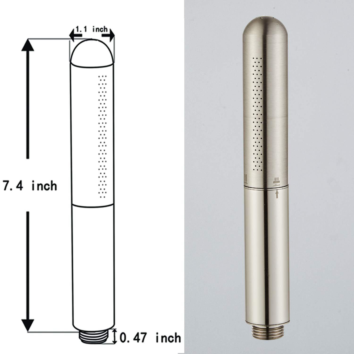 Shower Head Handheld Solid Copper Bathroom showerhead High pressure wand hand-held Sprayer (brush nickel)