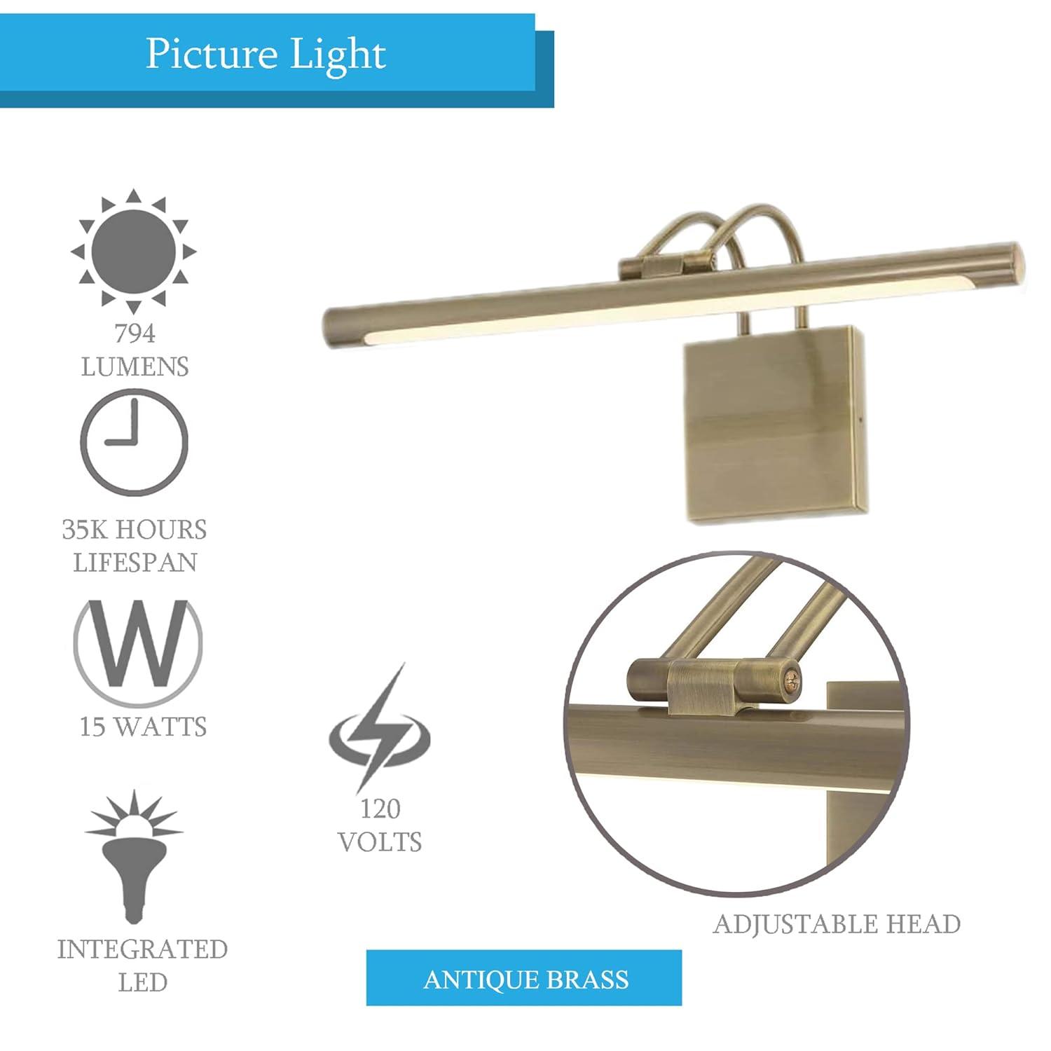 Westinghouse 7501400 17" Wide Led Picture Light - Brass