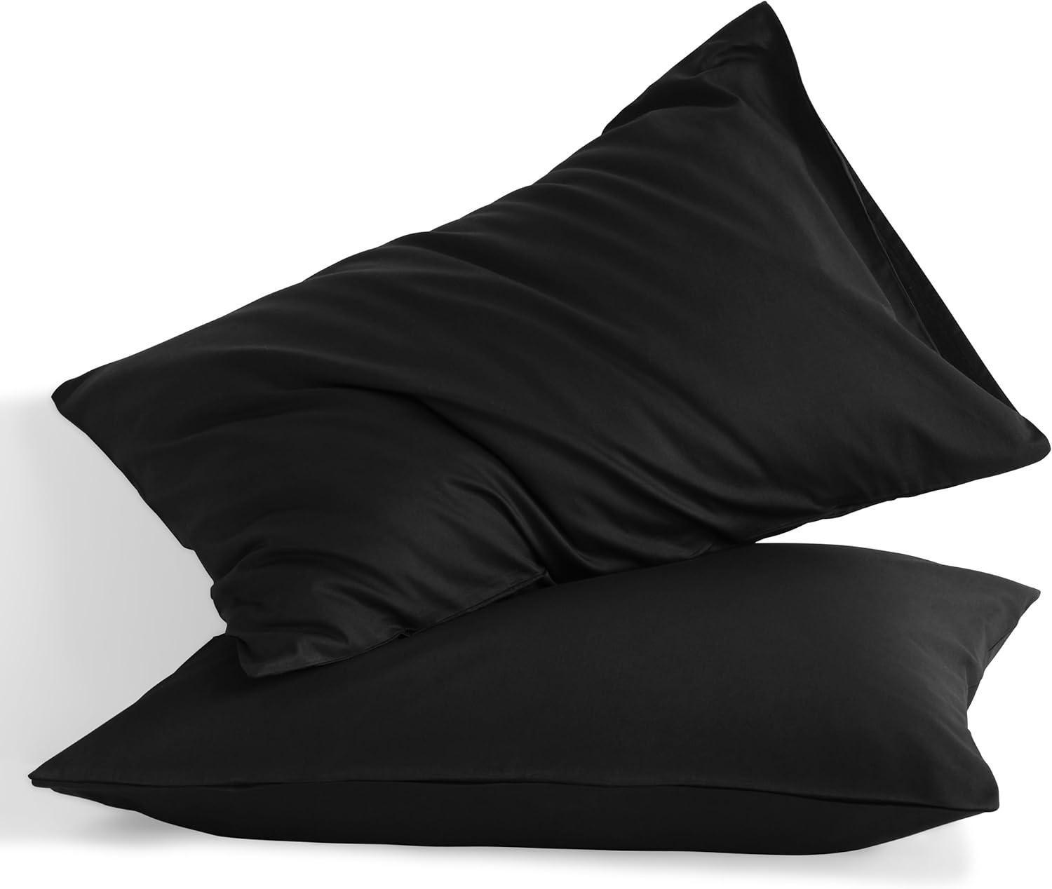 NTBAY Satin Pillow Cases, Zippered Pillowcases for Hair and Skin - NTBAY (Set of 2)