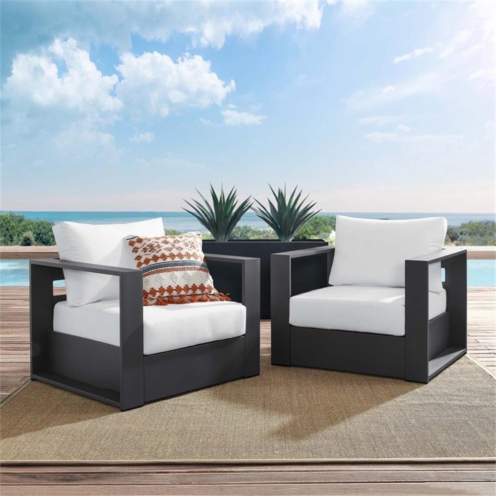 Modway Tahoe Outdoor Patio Powder-Coated Aluminum Armchair Set (Set of 2)