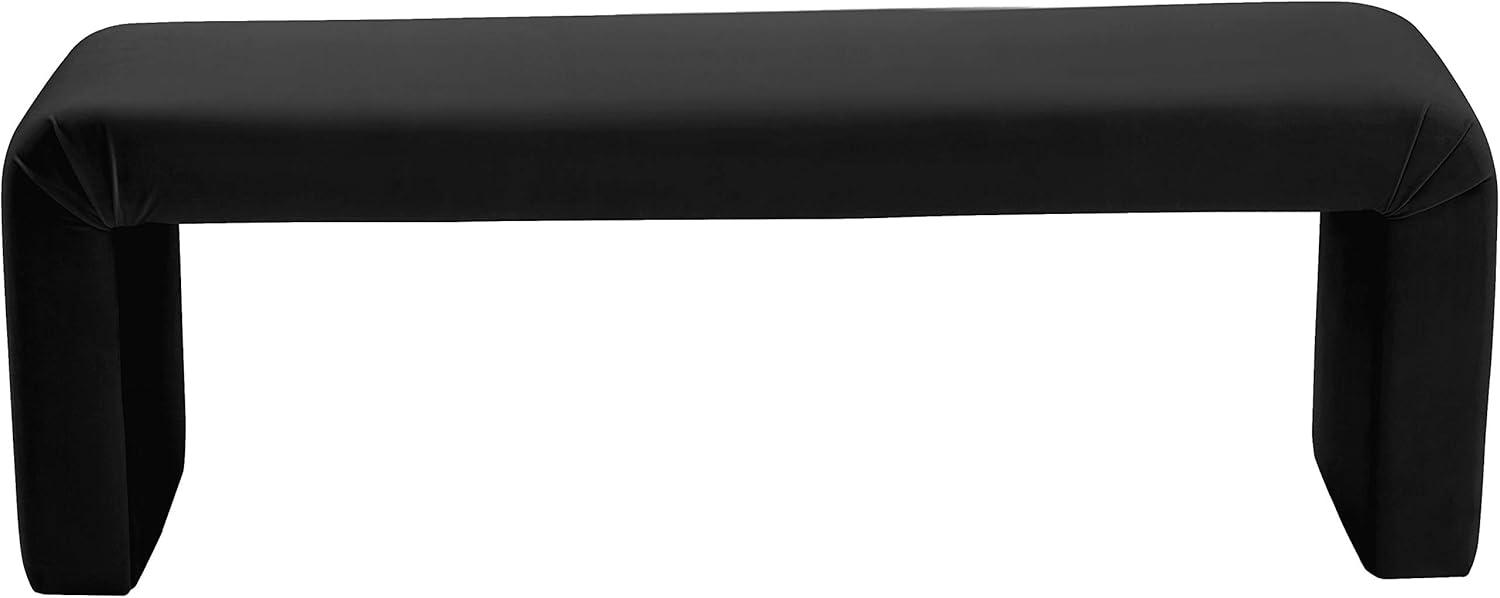 Minimalist Black Velvet 53" Bench for Contemporary Spaces