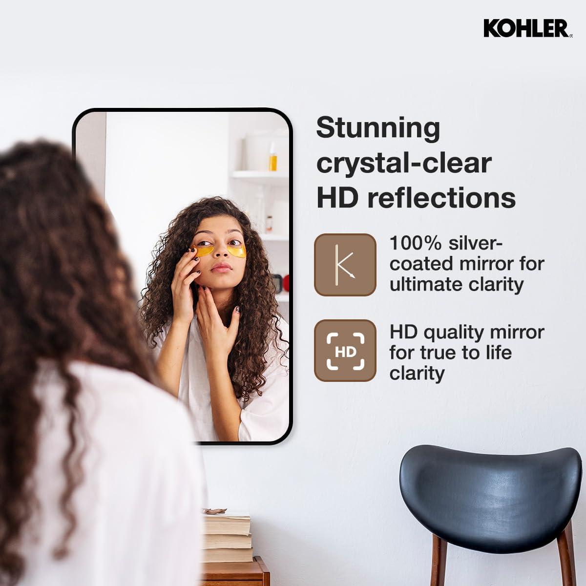 KOHLER Essential Rectangular Wall Mirror, Bathroom / Vanity Mirror with Frame