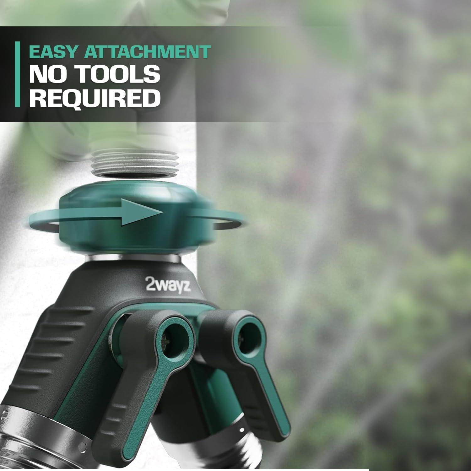 2WAYZ Dual Outlet Water Hose Splitter - 360° Rotation