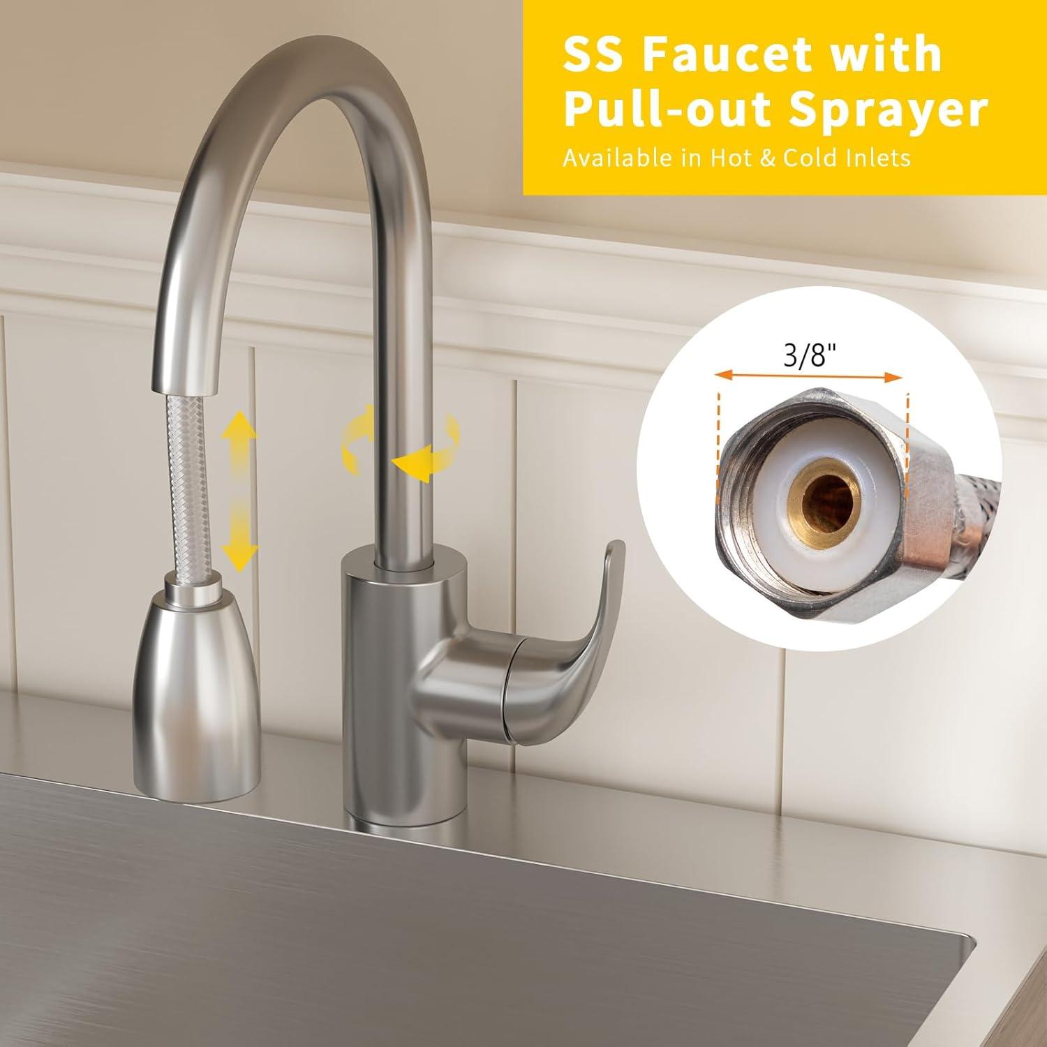 Ktaxon Gray Stainless Steel 72.6 lb Utility Sink