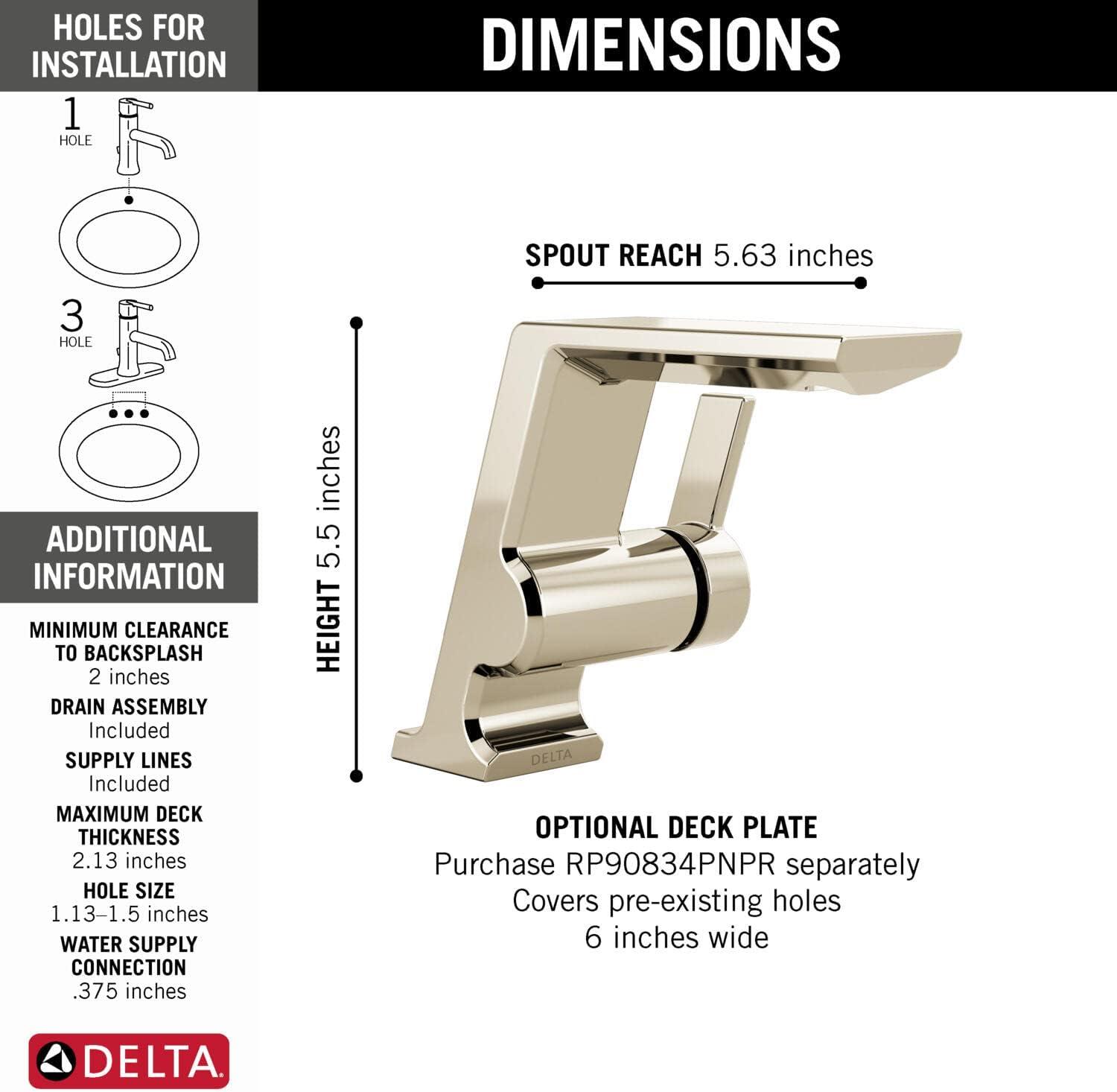 Pivotal Single Hole Bathroom Faucet with Drain Assembly and DIAMOND™ Seal Technology