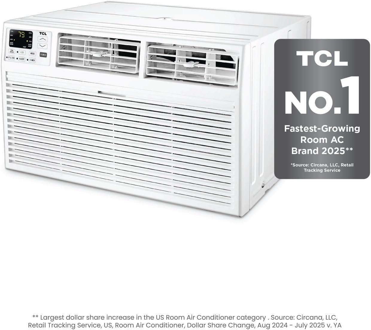 TCL TCL 12,000 BTU Smart Through-the-Wall Air Conditioner, AC Heater Unit with Fan & Dehumidifier, 550 Sq. Ft., Remote Control, Works with Alexa/Google Assistant