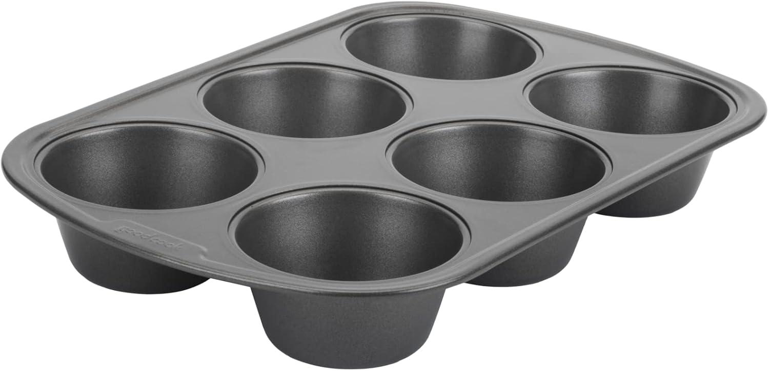 Gray Nonstick Steel Jumbo 6-Cup Muffin Pan