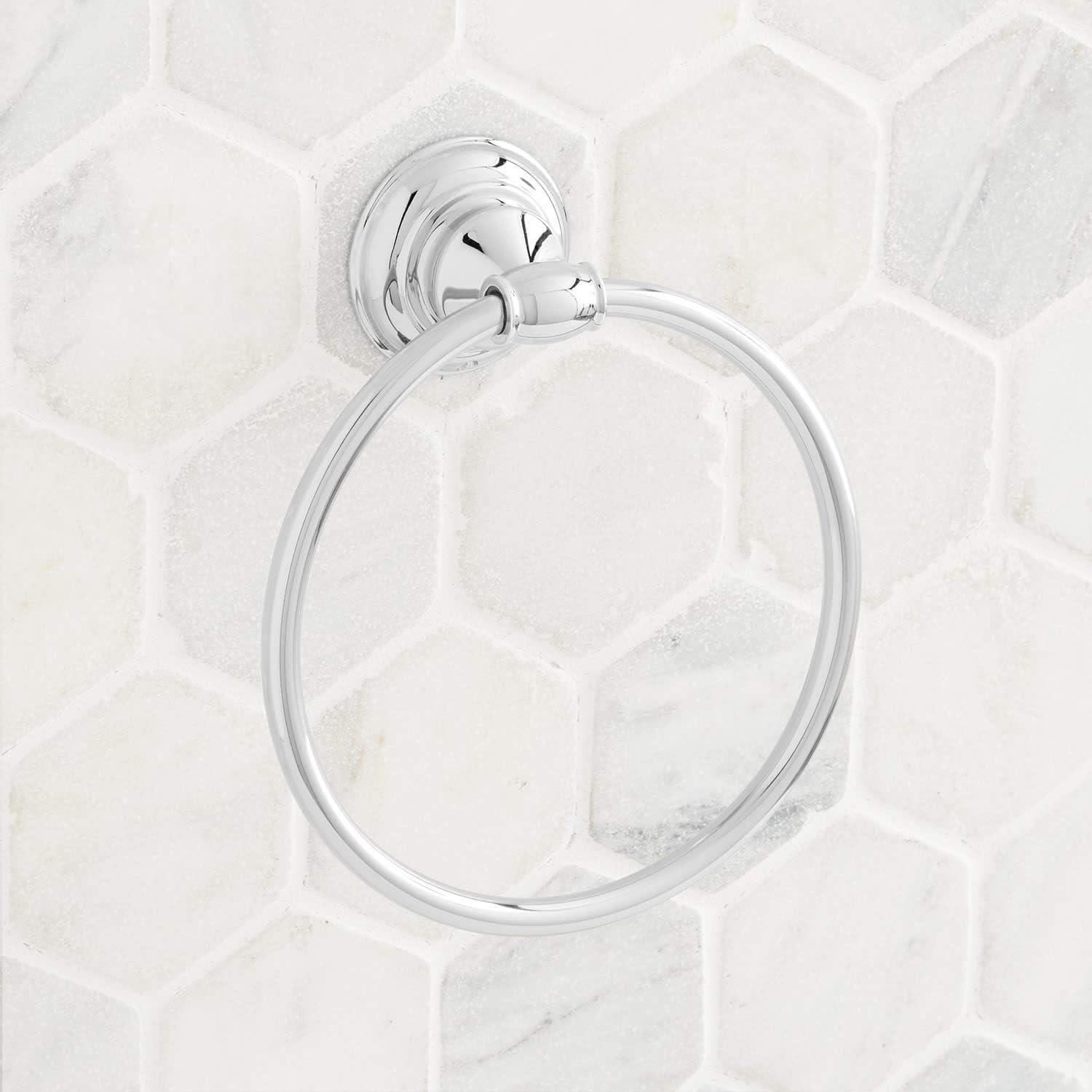 Polished Nickel Wall-Mounted Circular Towel Ring