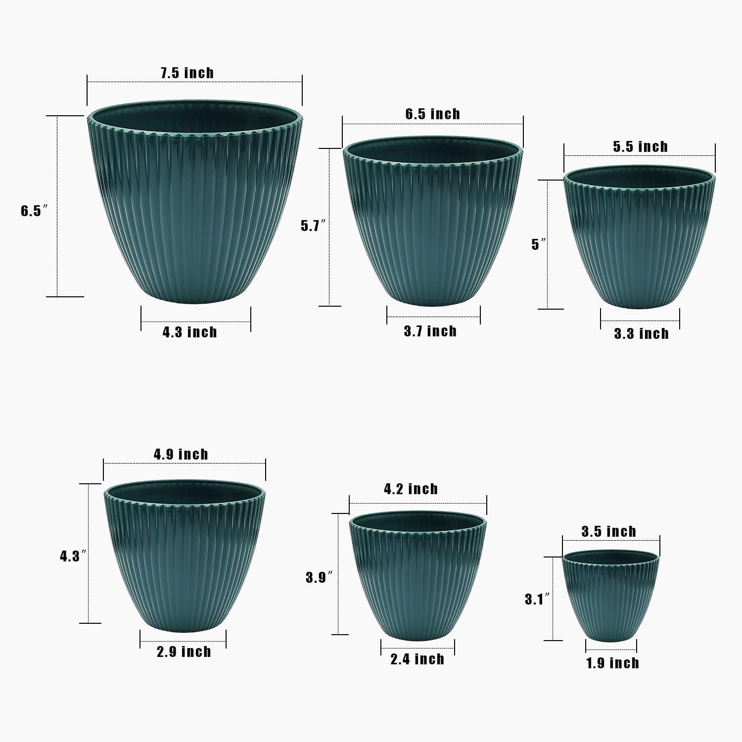 Durable Plastic Planter Set - 6 Versatile Pots With Saucers For Every Plant