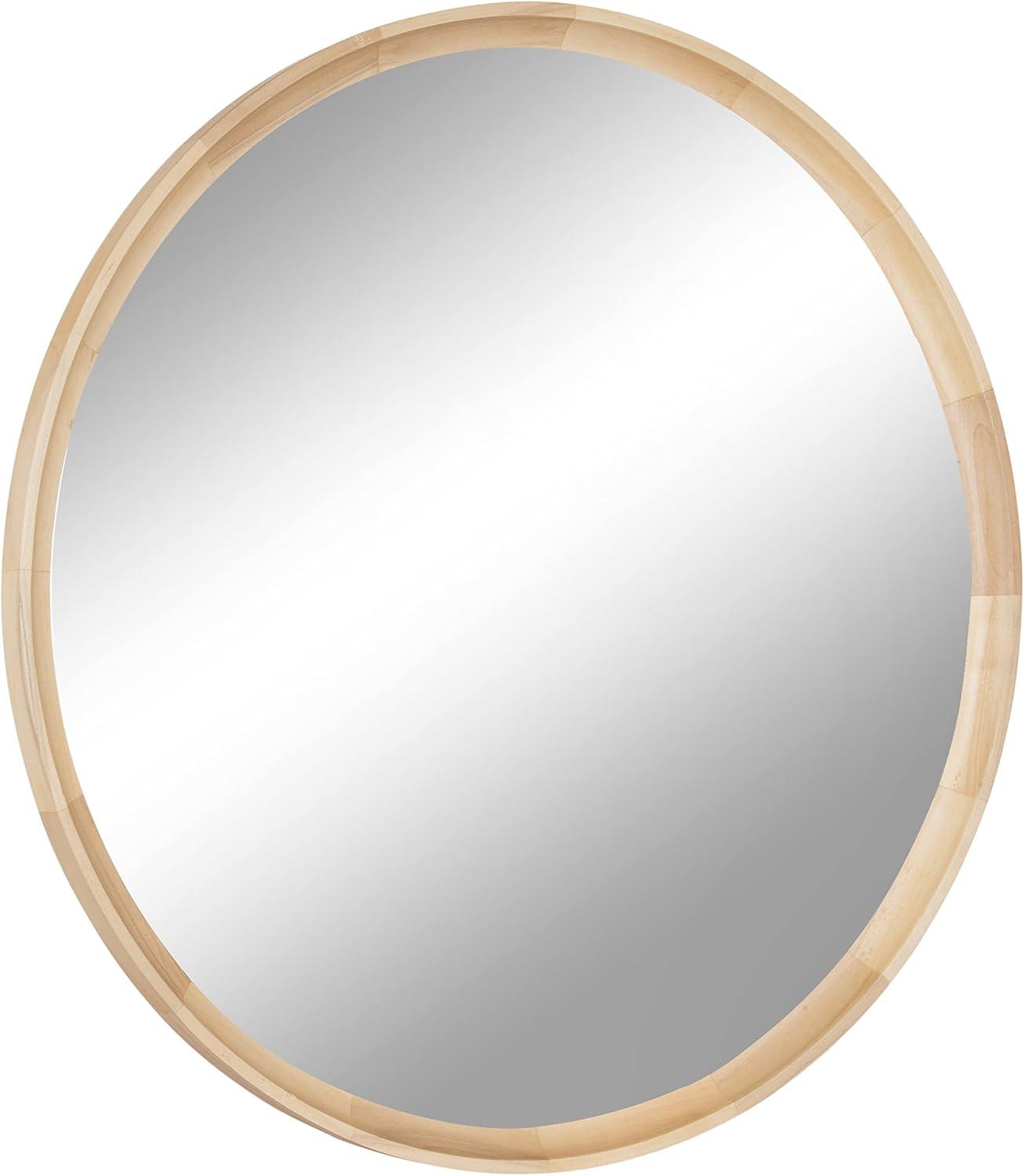 Kate and Laurel Hatherleigh Round Wood Wall Mirror