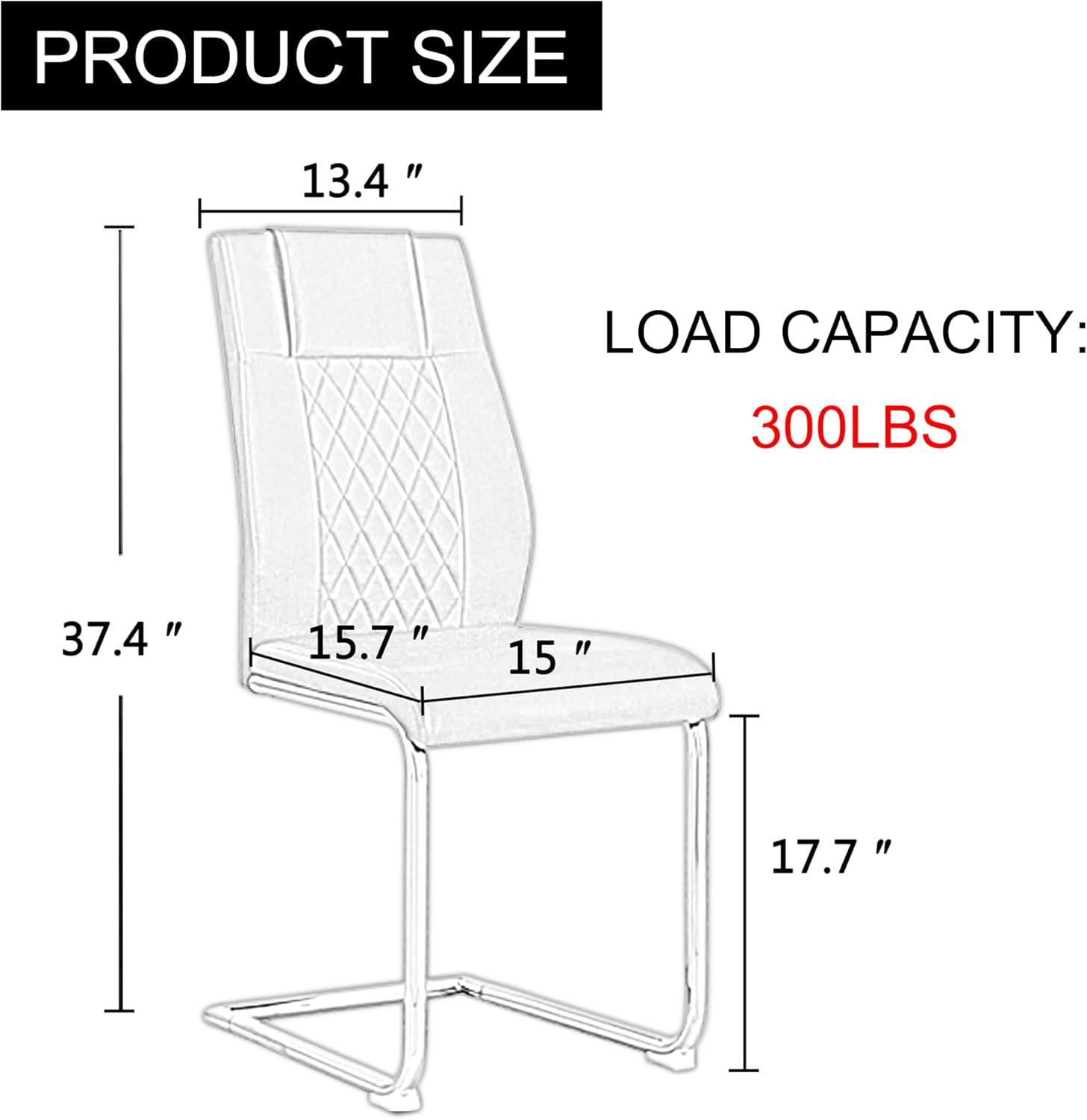 Ecarpat Dining Chairs Set of 4 with Golden Leg, Artificial Leather, for Kitchens Living Rooms and Offices