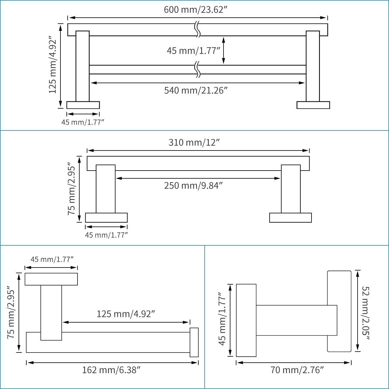 4 - Piece Bathroom Hardware Set