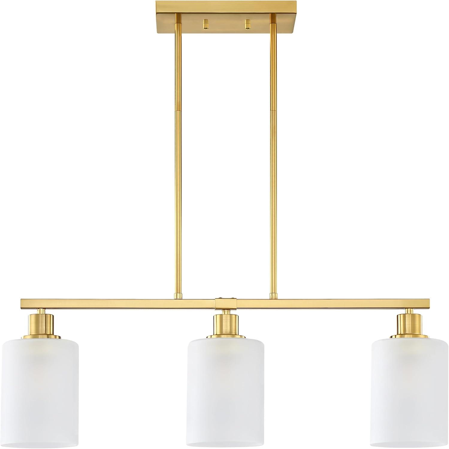 3-Light Pendant Lighting Clear Glass Pendant Lighting for Kitchen Island Brushed Nickel Hanging Light Fixture Pendant Light Dining Room Chandelier Farmhouse