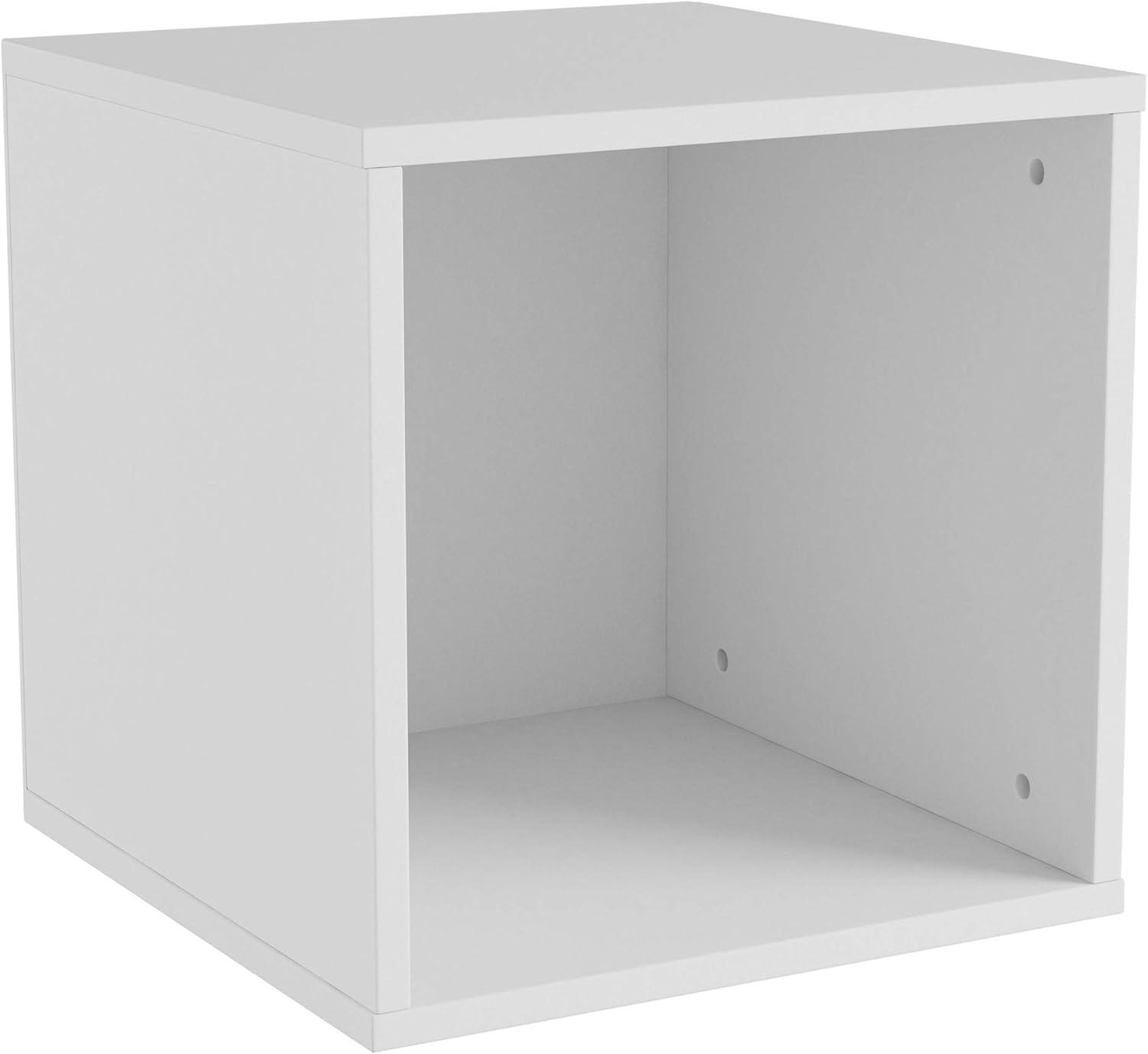 White Stackable Modular Cube End Table