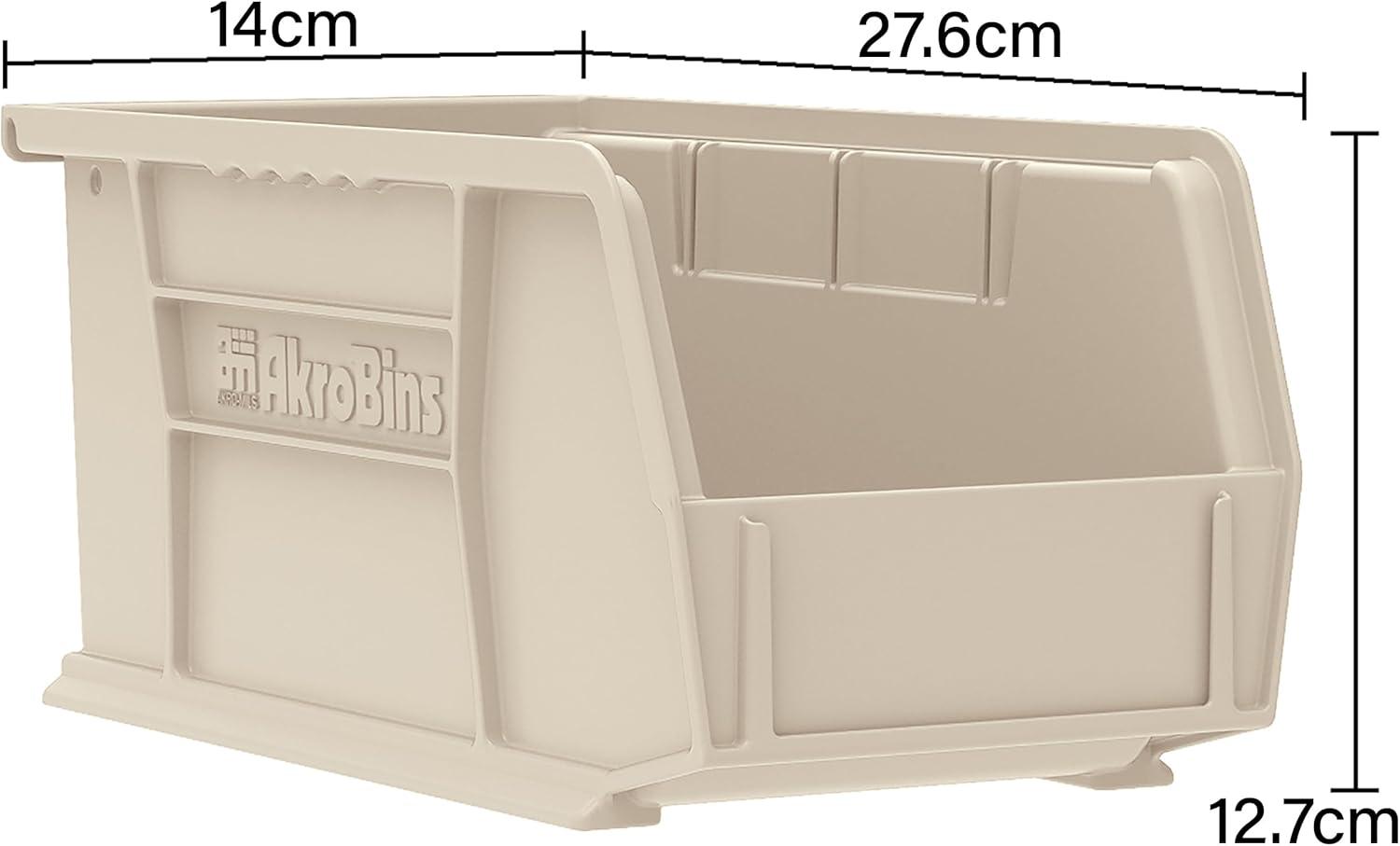 Akro-Mils Stackable Storage Bins, AkroBins Stacking Organizer, 11"x5"x5", Red, 12-Pack