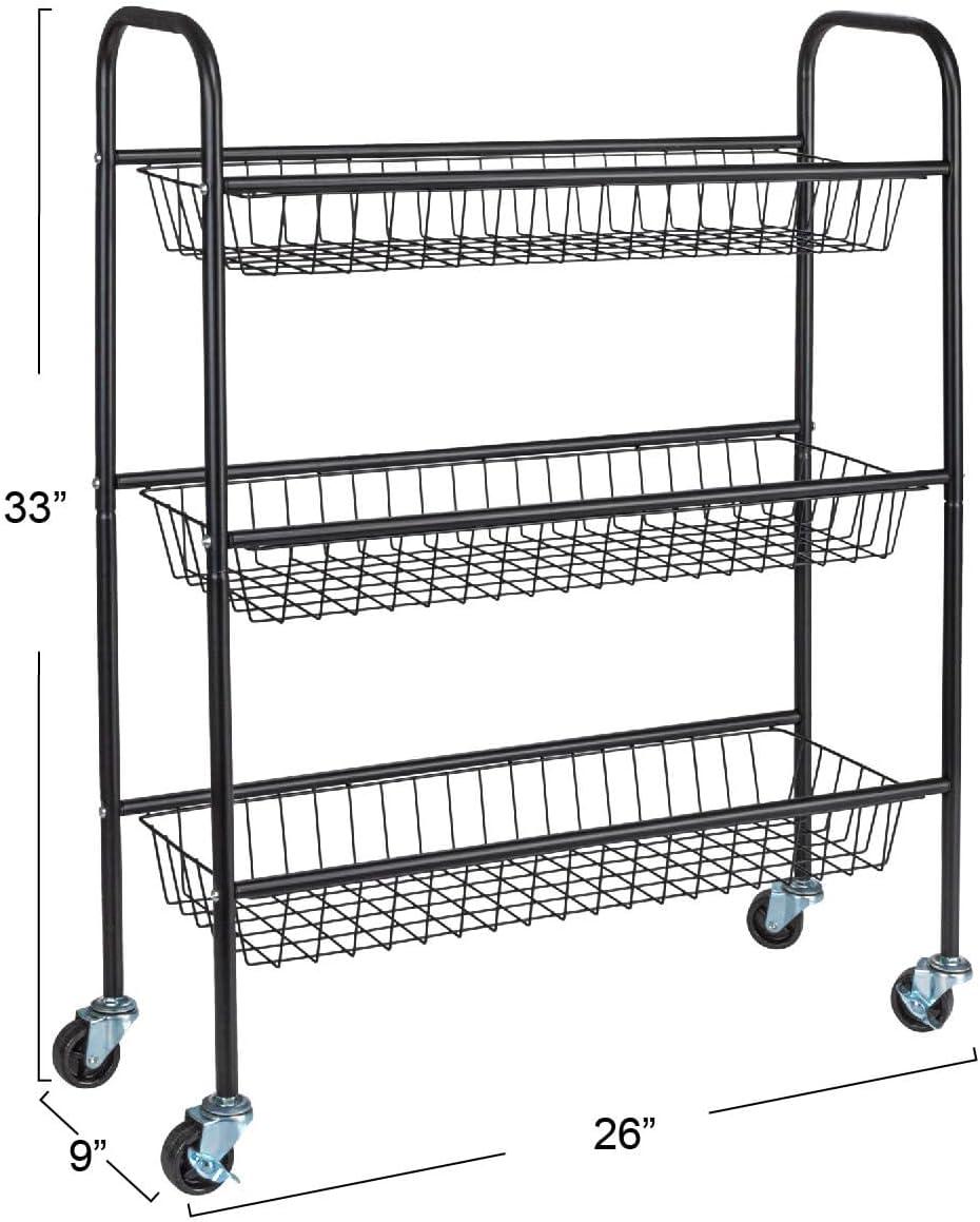 Metal Free Standing Laundry Cart with Wheels