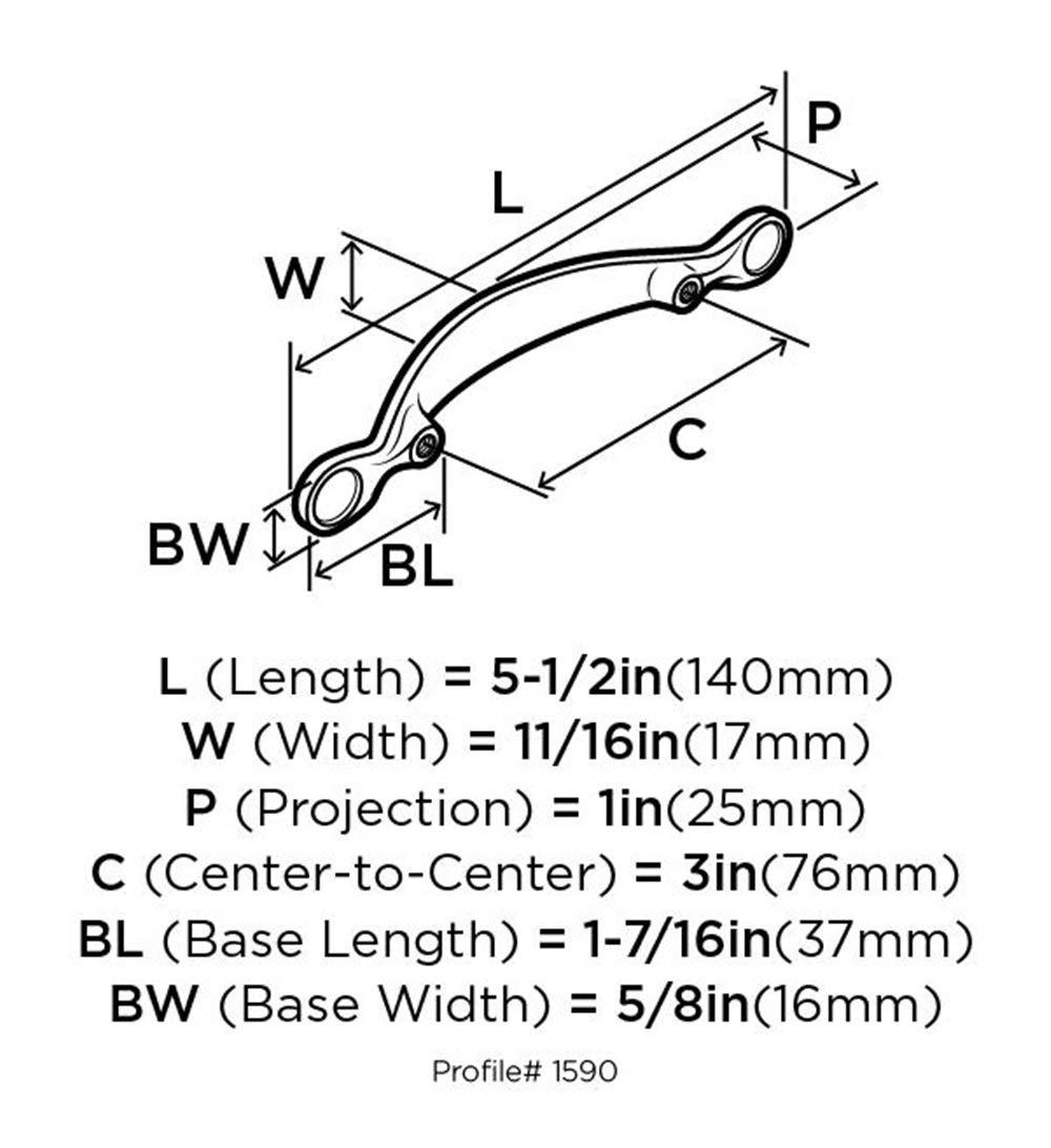 Amerock Inspirations 3 inch (76mm) Center-to-Center Weathered Nickel Cabinet Pull