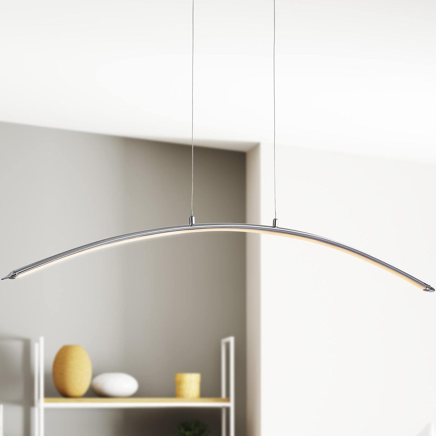 JONATHAN Y JYL7012A Roxanna 41.5" Dimmable Adjustable Integrated LED Metal Linear Pendant Minimalistic Modern Contemporary Dining Room Living Room Kitchen Foyer Bedroom Hallway, Chrome