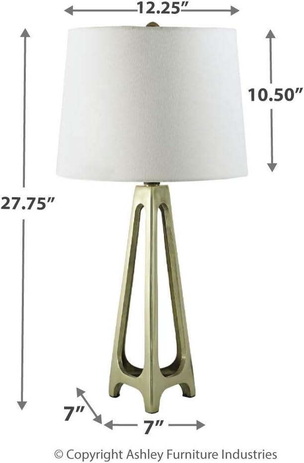 Set of 2 Marnina Ceramic Table Lamps Taupe - Signature Design by Ashley: Glazed Finish, UL Listed, 3-Way Switch