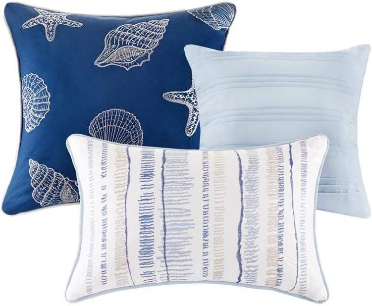 Madison Park Marina 6 Piece Printed Quilt Set with Throw Pillows