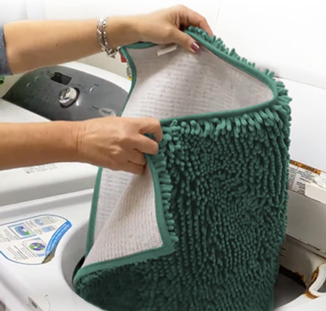 Muddy Mat Highly Absorbent  Soft Chenille Door Mat and Pet Rug Non Slip Thick Washable Mat for Indoor and Outdoor-Seafoam Green Runner 24"x60"