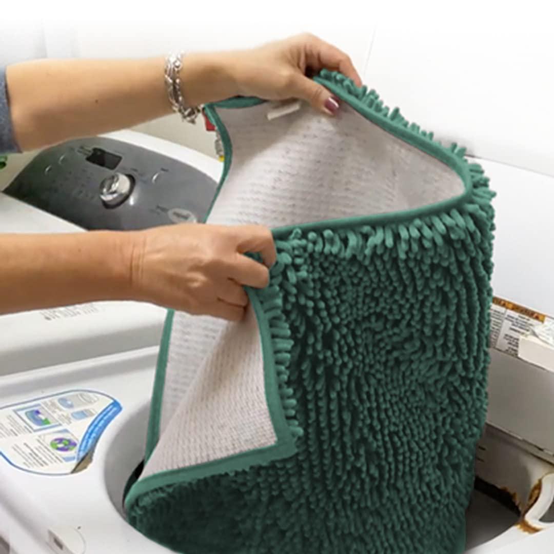 Muddy Mat Highly Absorbent  Soft Chenille Door Mat and Pet Rug Non Slip Thick Washable Mat for Indoor and Outdoor-Seafoam Green Runner 24"x60"