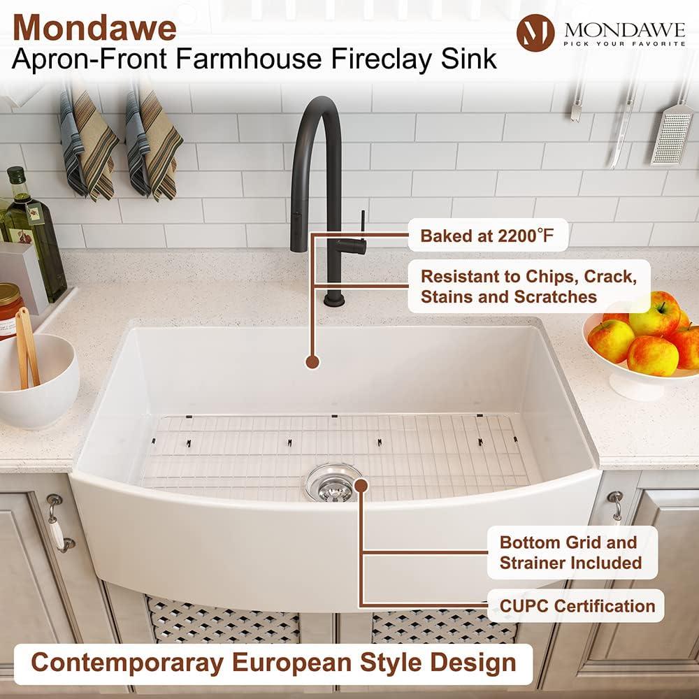 33'' L Farmhouse / Apron Single Bowl Fireclay Kitchen Sink