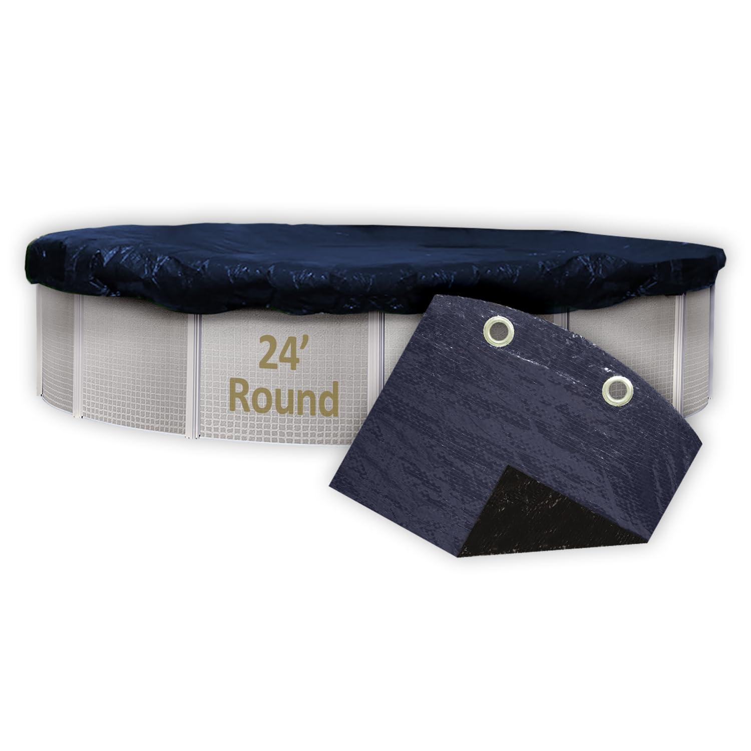 Buffalo Blizzard Economy Blue/Black Round Swimming Pool Winter Cover, 24'