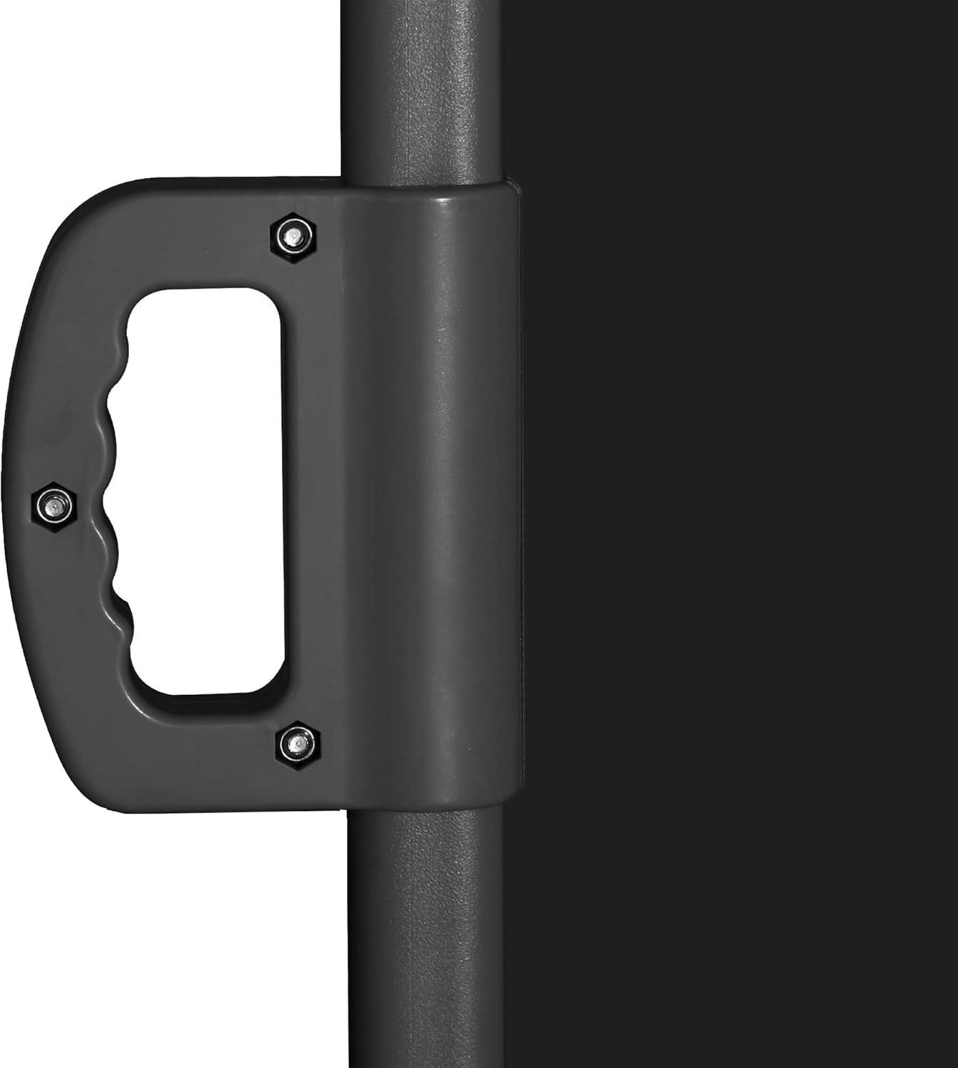 Black Retractable Outdoor Privacy Screen with Steel Housing