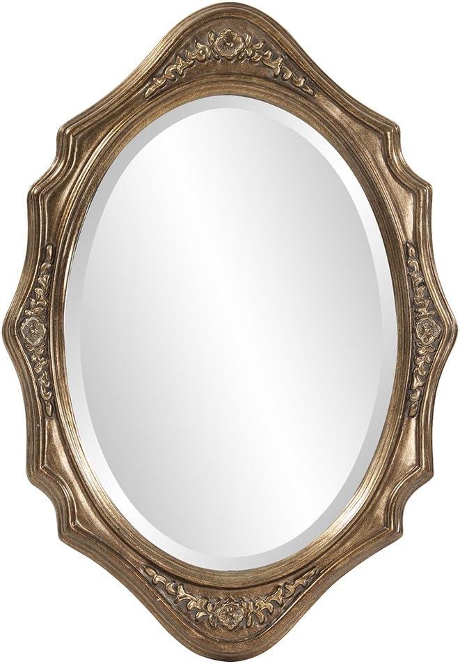 Howard Elliott 27"x19" Wood Oval Framed Wall Mirror Bronze