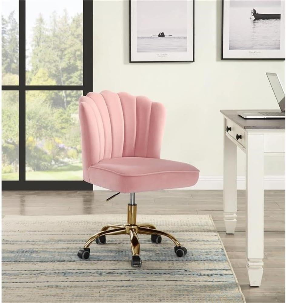 ACME Moyle Office Chair in Rose Quartz and Gold