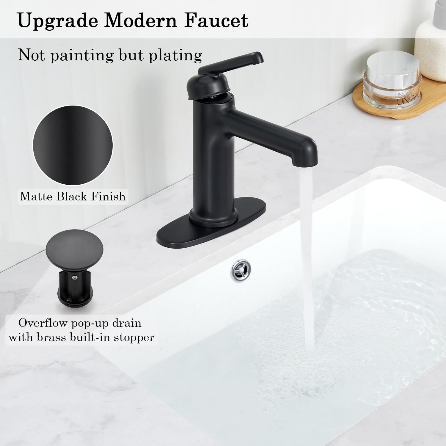 PRIMICOL YYY5G1D Bathroom faucet single hole with pop-up drain for 1-hole or 3-hole installation