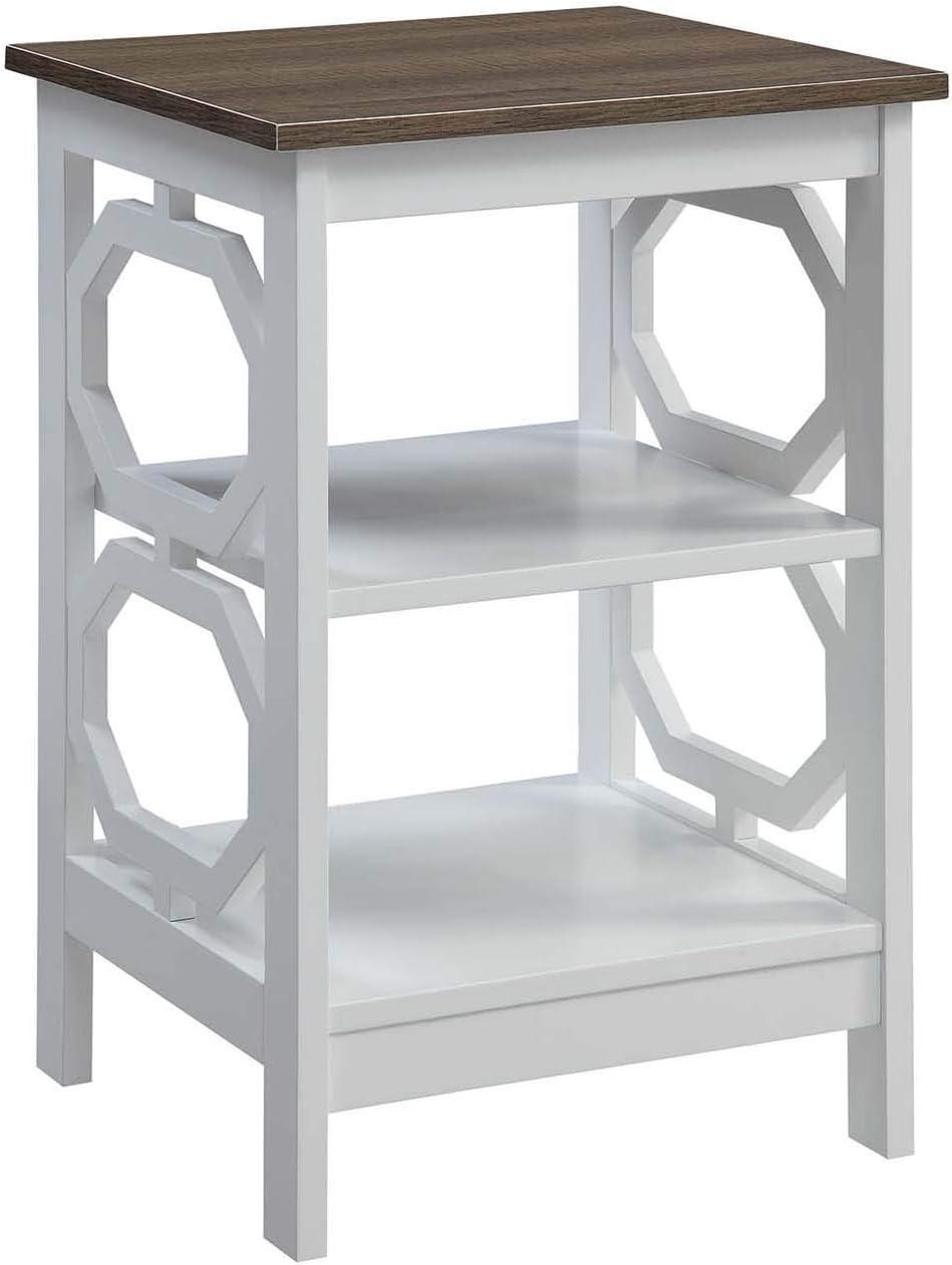 Convenience Concepts Omega End Table with Shelf, Driftwood/White