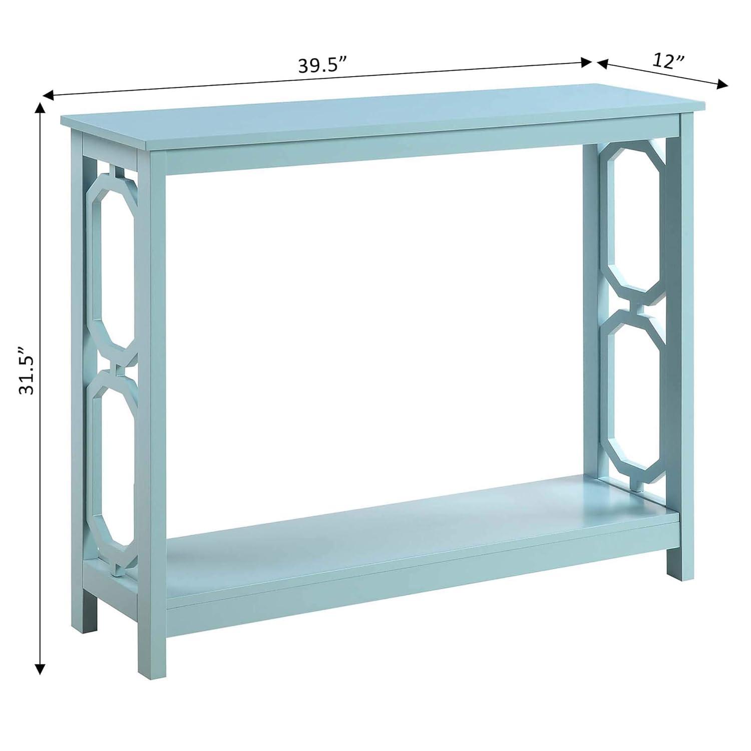 Convenience Concepts Omega Console Table with Shelf, Sea Foam