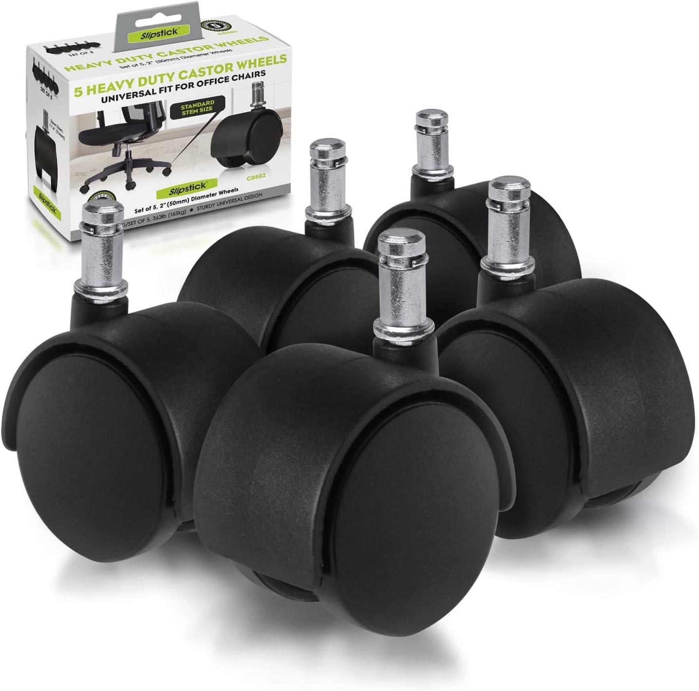 Slipstick 2" Office Chair Caster Wheel (Set of 5)