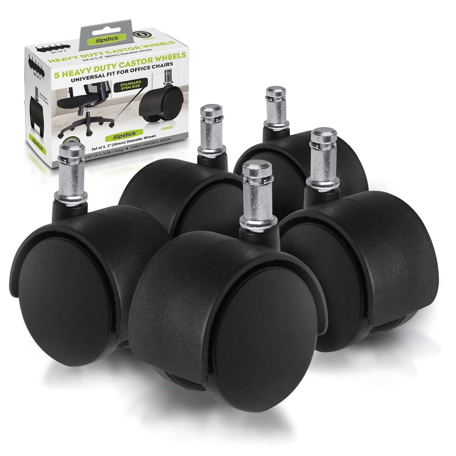 Slipstick 2" Office Chair Caster Wheel (Set of 5)