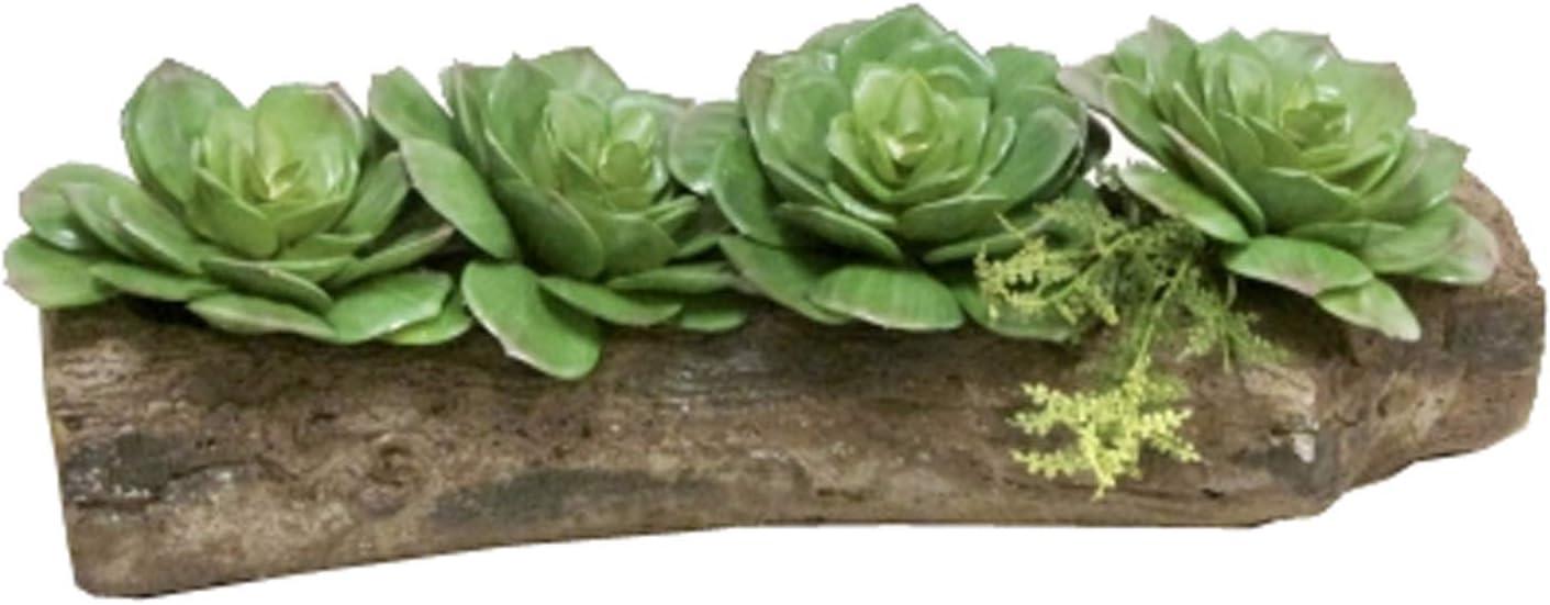 Admired By Nature 12" Cement Tree Log Succulents Cactus Planter Pot