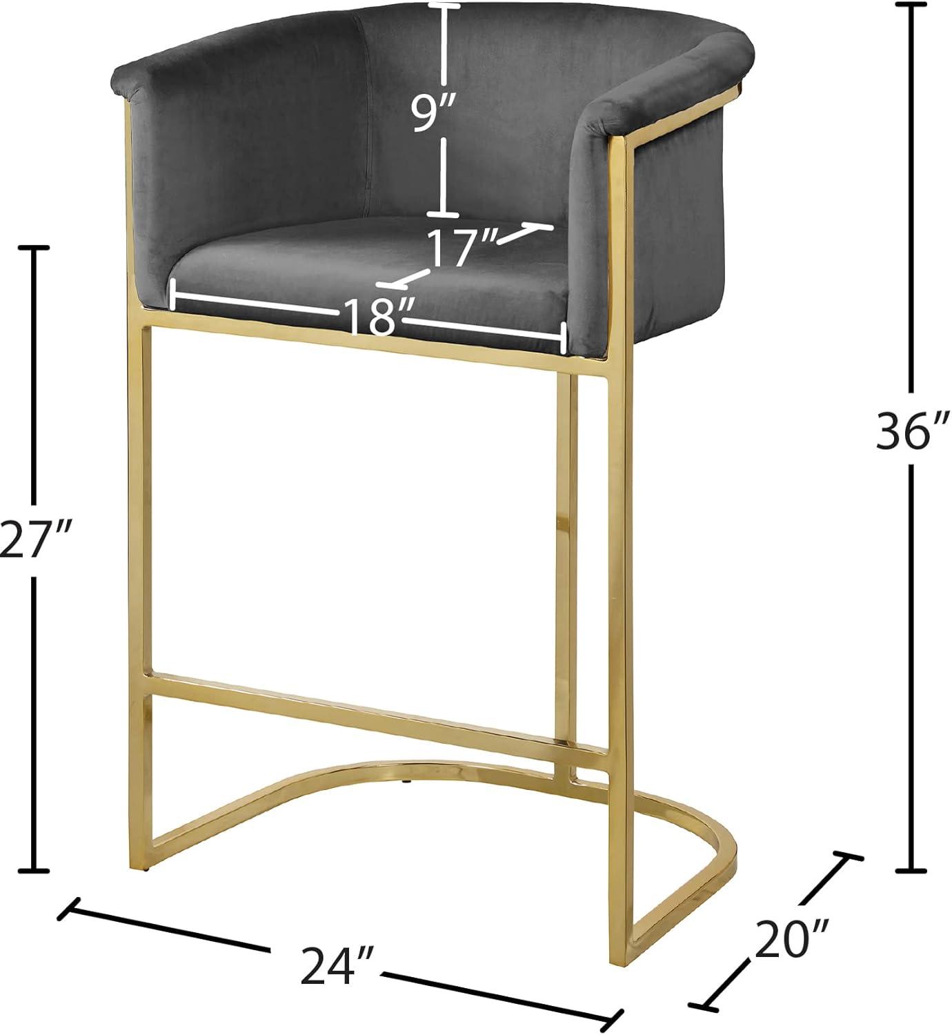 Upholstered 27'' Counter Stool with Metal Frame