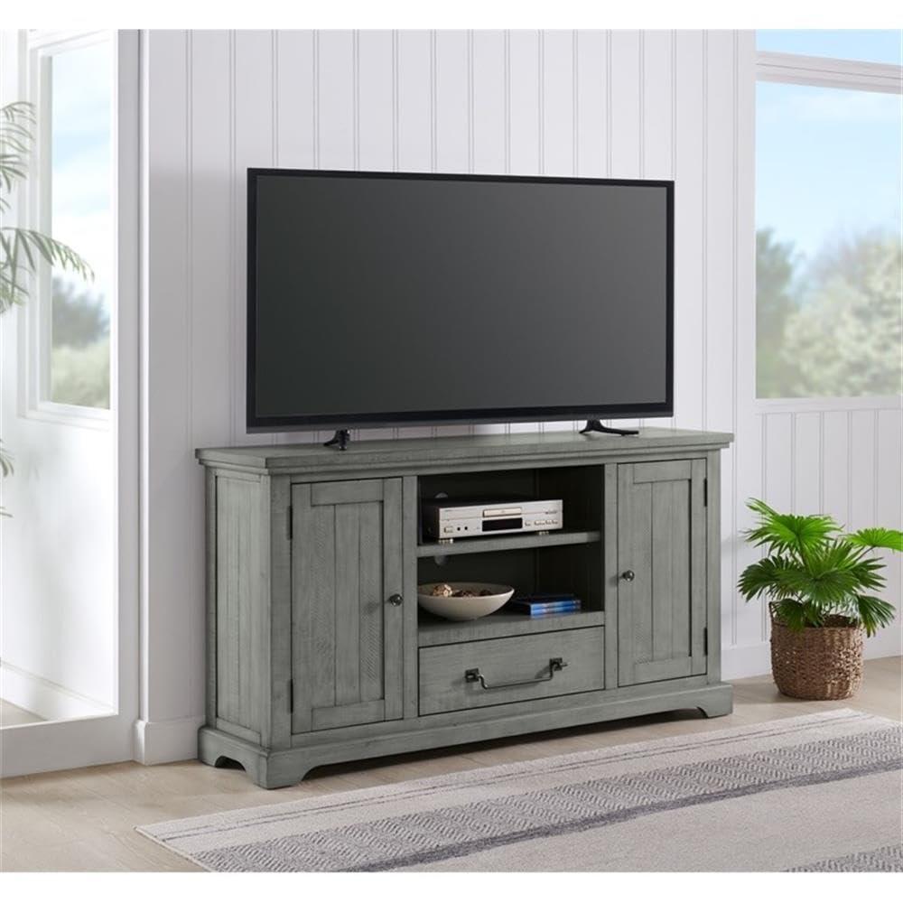 Martin Svensson Home Beach House Solid Wood TV Stand for TVs up to 70", Dove Grey