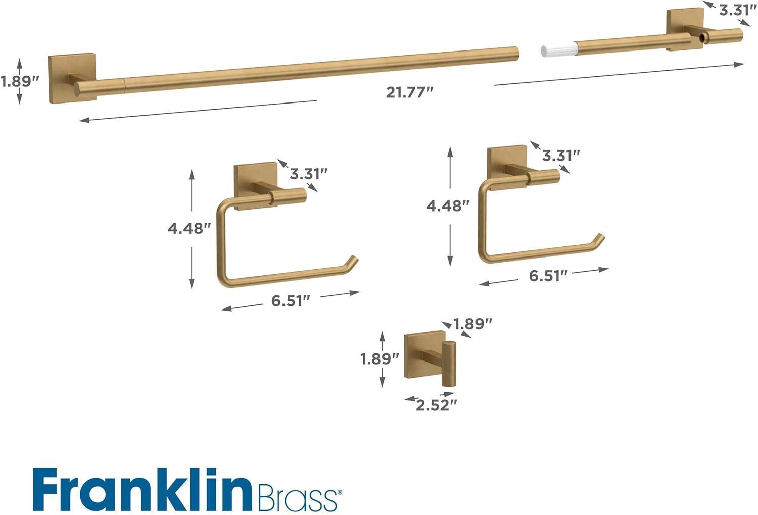 Nash 4-Piece Bath Hardware Set 18" Towel Bar w/ Extender Toilet Paper Holder Towel Holder Towel Hook