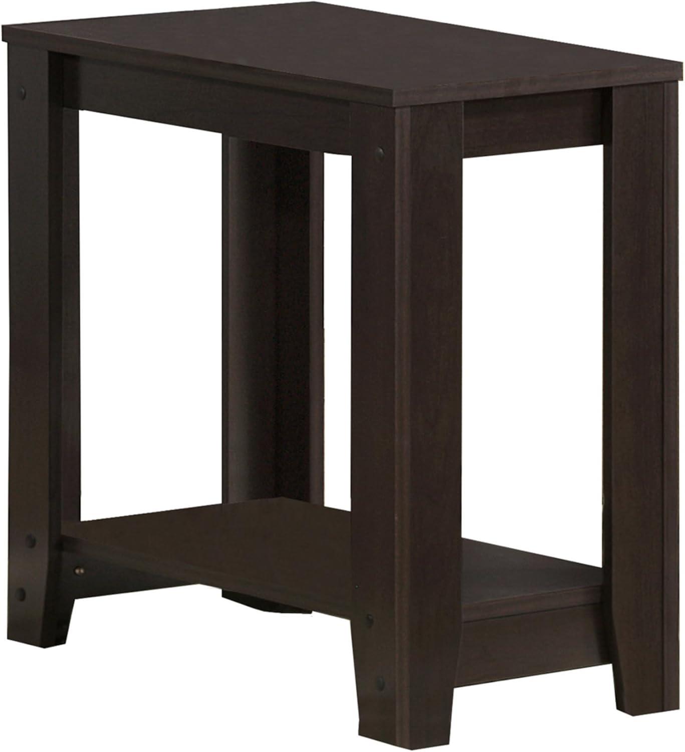 Cappuccino Brown Rectangular Two-Tier Accent Table