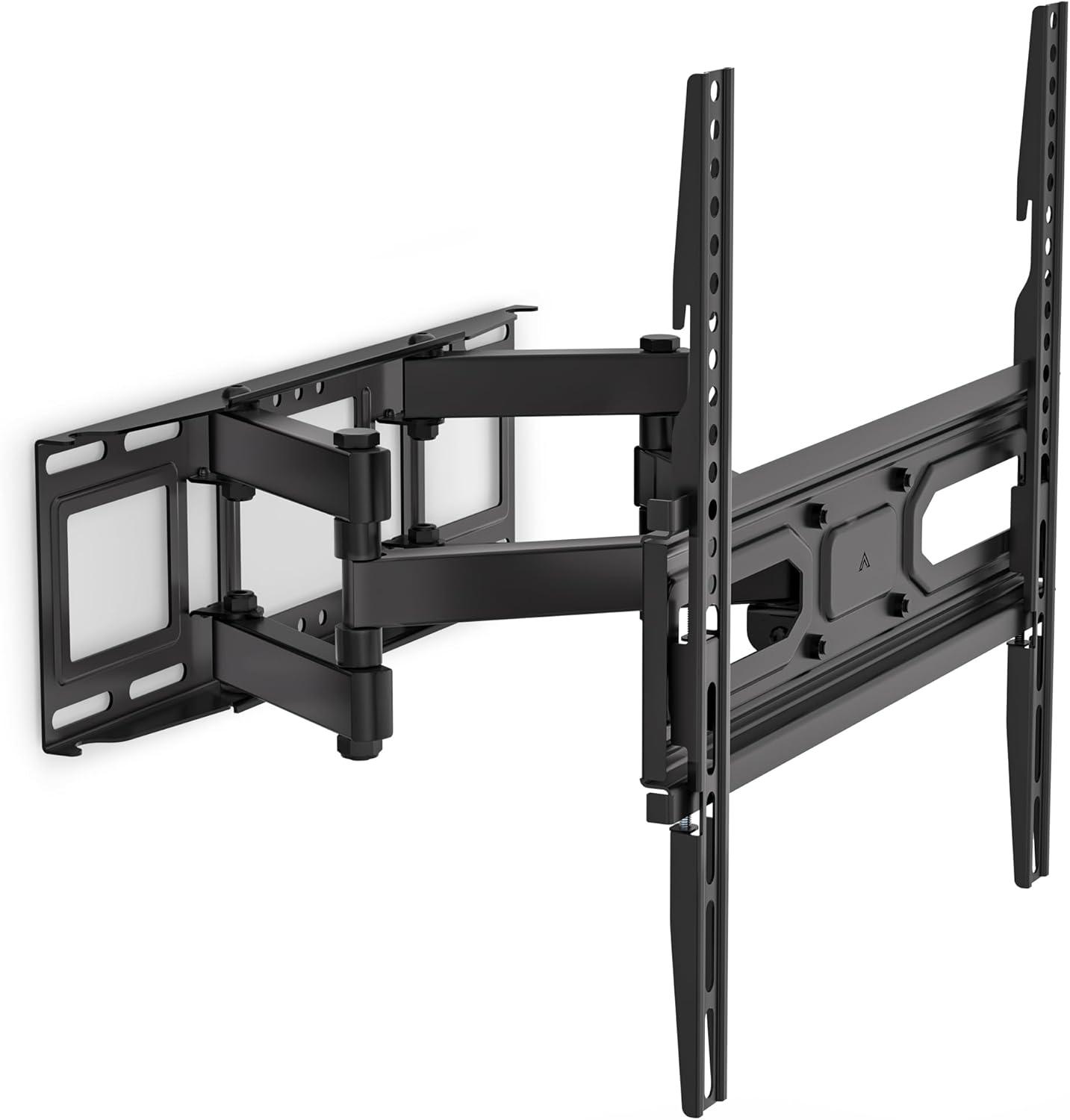 WALI TV Wall Mount for Most 32-70 inch Flat Curved TV, Full Motion Articulating Arm TV Bracket for LED, LCD, OLED Screen TVs up to 88lbs, Mounting Holes 400x400mm (FTM-2), Black