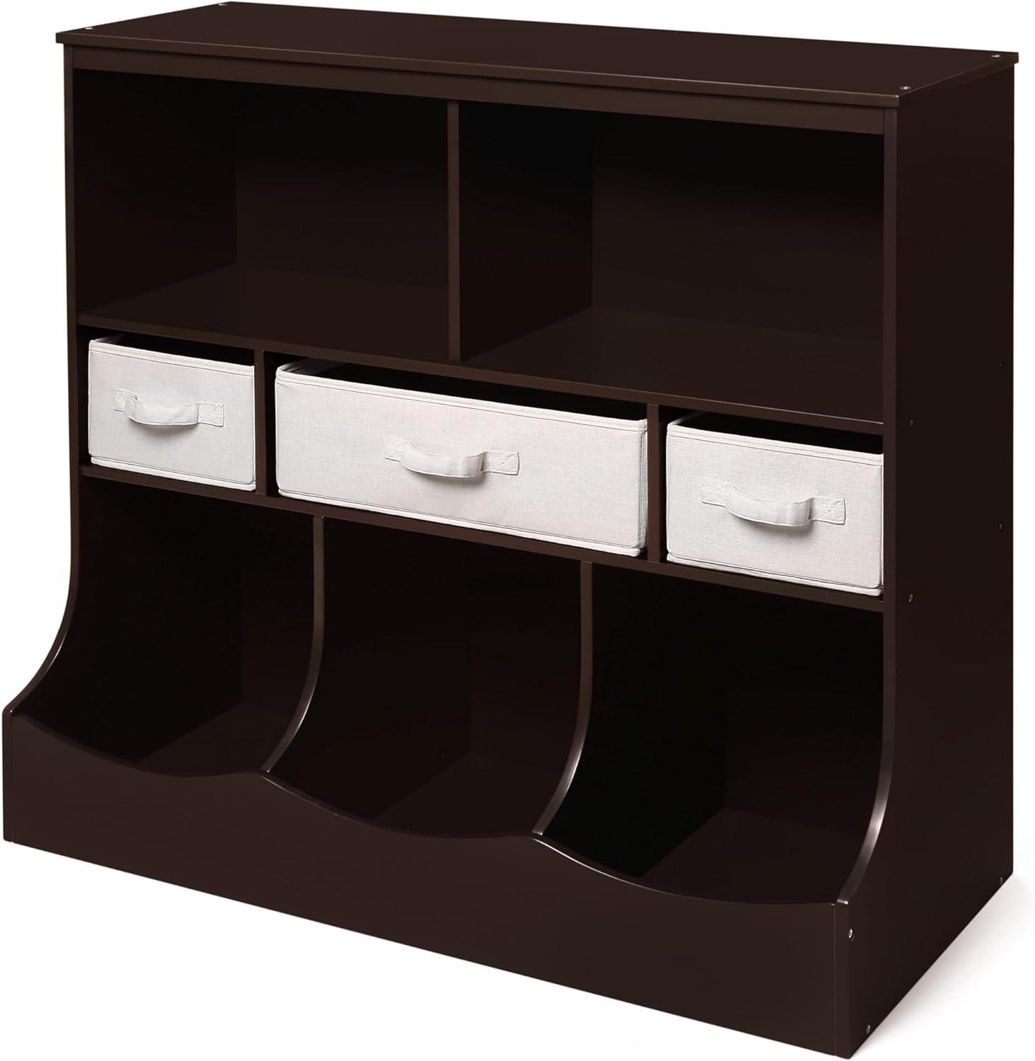 Badger Basket Combo Bin Storage Unit with Three Baskets - Espresso