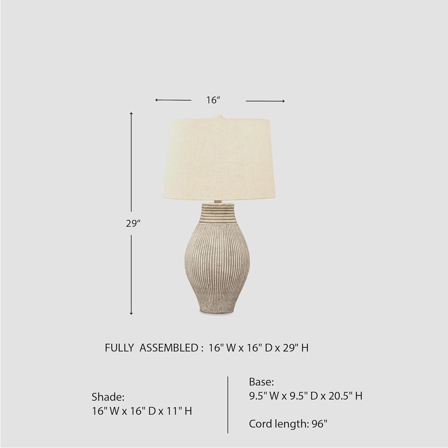 Layal Table Lamp Beige: 3-Way Switch, Textured Base, UL Listed - Signature Design by Ashley