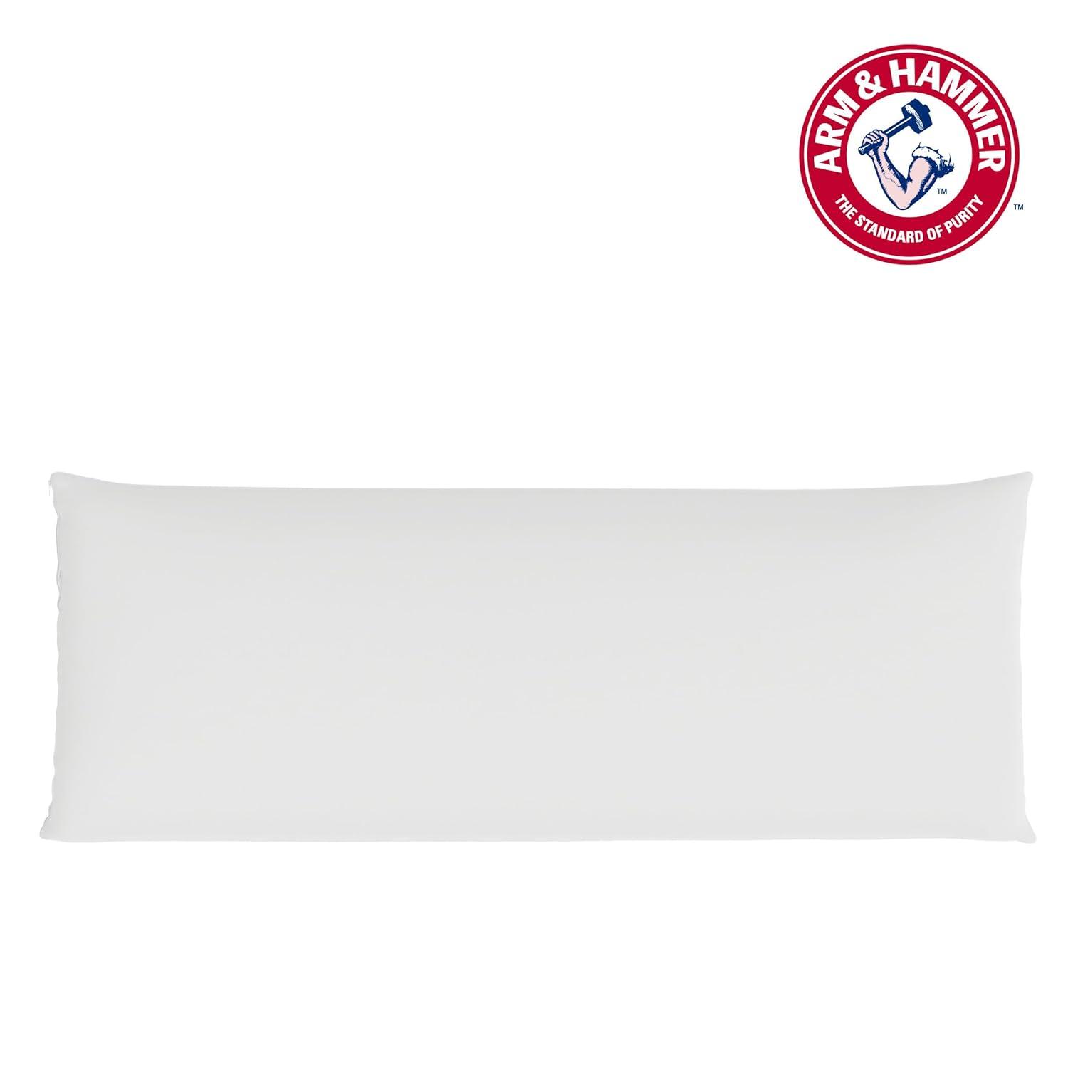 Arm & Hammer 20"x54" Cooling Comfort Zippered Body Pillow Cover White