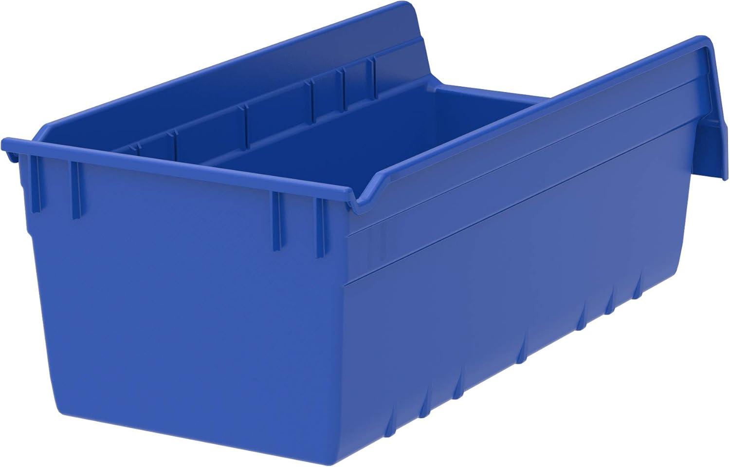 Blue Plastic Nesting Storage Bin Box, 18-Inch