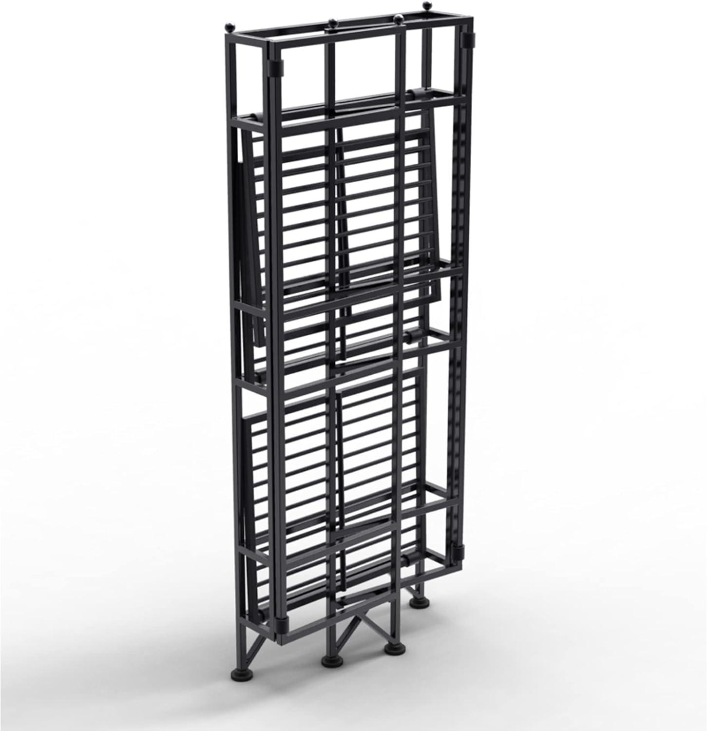 X-Tra Storage 3 Tier Black Folding Metal Shelf by