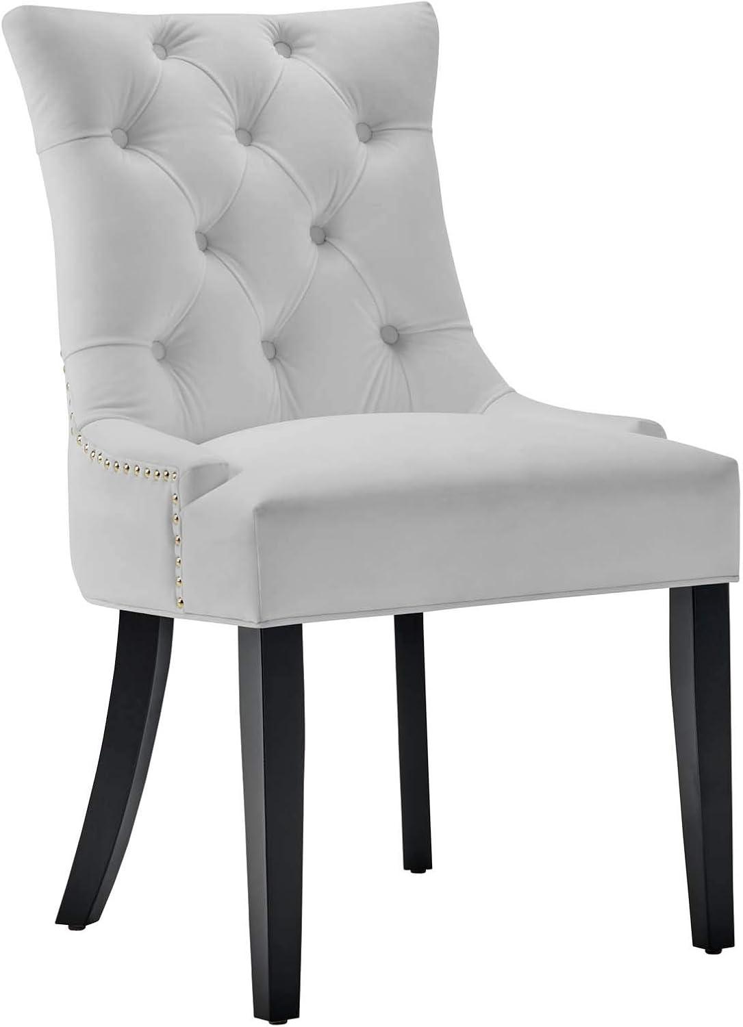 Modway Regent 20" Tufted Velvet Dining Side Chairs in White (Set of 2)